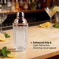 thumbnail image 6 of HAHUT Glass Cocktail Shaker with Stainless Steel Lid, 24 oz Glass Shaker Bottle for Stirring Cocktails, Margarita, Whiskey, Alcohol Drinks (Light Pink), 6 of 7