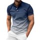 thumbnail image 1 of Summer Men's Button Up Round Neck Short Sleeved Shirt Solid Casual Top 3XL, 1 of 5
