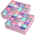 thumbnail image 2 of 2 Pack - Simple Houseware Closet Socks Organizer, 24 Cell Drawer Divider, Pink, 2 of 3