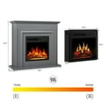 thumbnail image 3 of 36" Freestanding Electric Fireplace with Remote Control for Brightness Adjustment, Indoor Fireplace Heater with ,Mantel, 750W/1500W, 3 of 6