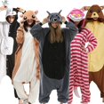 thumbnail image 2 of HKSNG Kigurumi Animal Adults Cat Bear Shark Onesies Pajama Raccoon Costumes Dragon Jumpsuit Christmas Gift, 2 of 4
