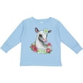 thumbnail image 3 of Inktastic Cute Goat with Roses and Daisies Boys or Girls Long Sleeve Toddler T-Shirt, 3 of 5