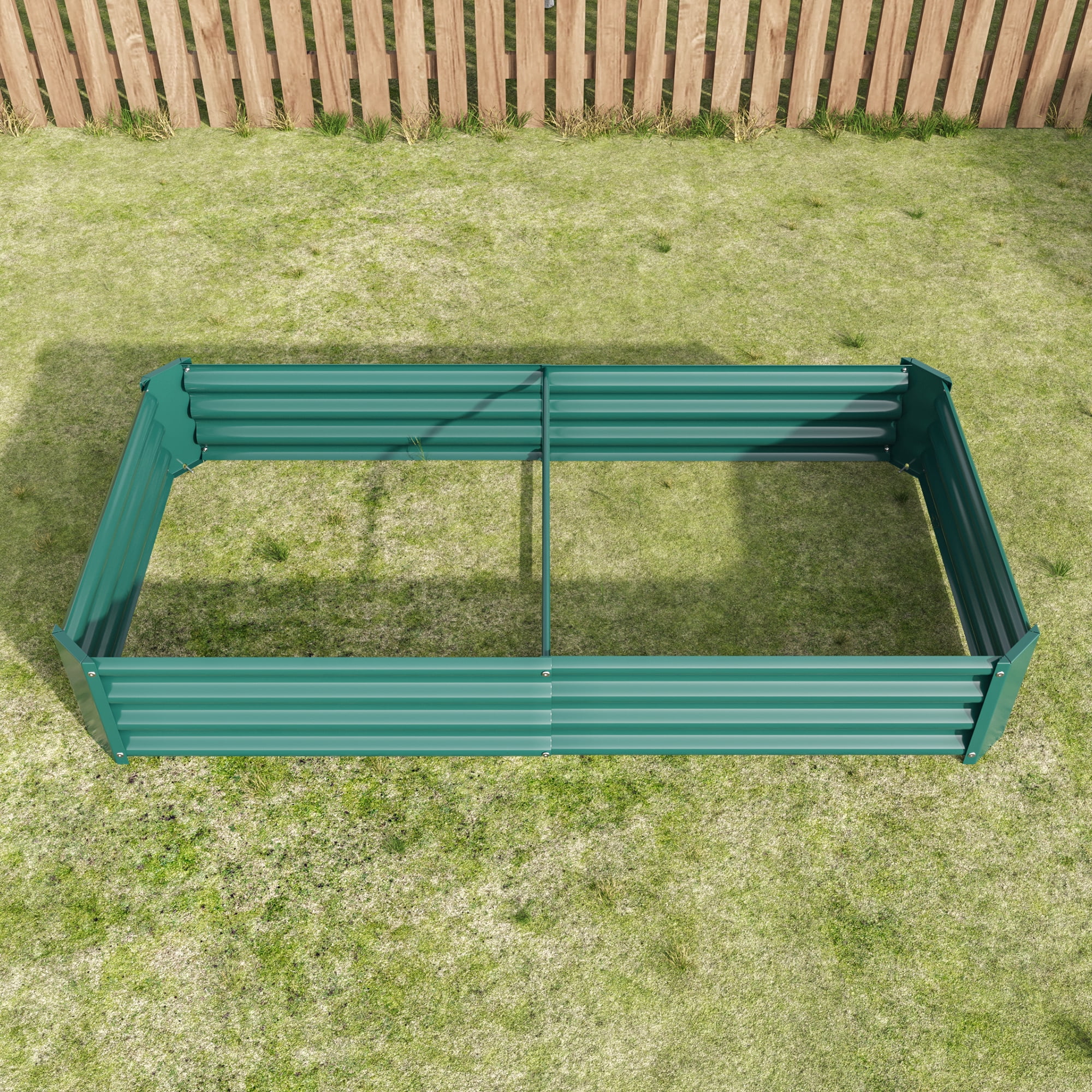 Miniyam 6×3×1ft Metal Raised Garden Bed, Rectangle Raised Planter for Flowers Plants, Vegetables Herb, Green
