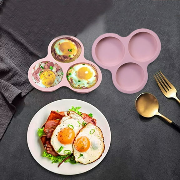 Hilingoto Silicone Air Fryer Egg Pan Reusable Air Fryer Egg Mold, Non-Stick Air Fryer Baking Pan Cavity Silicone Muffin Pan for Baking Hamburger Bun Pan Air Fryer Accessories Christmas Clearance