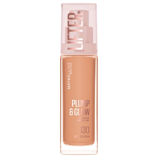 Base de maquillaje Maybelline Lifter Plump & Glow, base líquida con un 2% de niacinamida y ácido hia