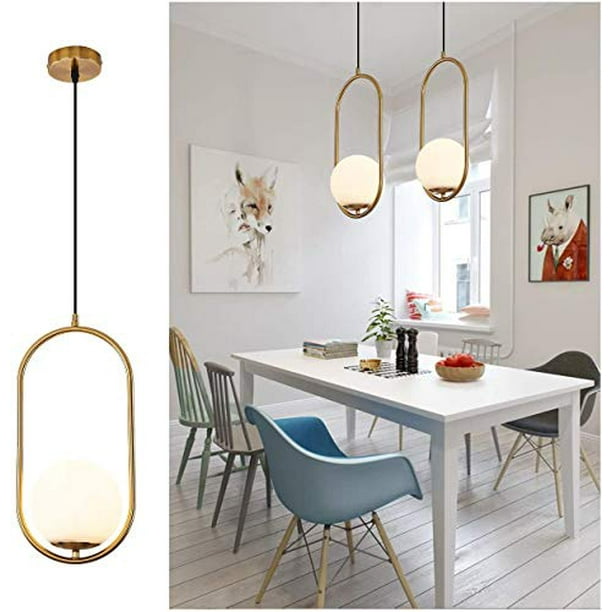 Pendant Lighting Modern Style Chandelier One Light Kitchen Lamp Frosted Glass Globe Lampshade Indoor Hanging Fixture Adjustable For Dinning Room Bedroom Com Pendant Lighting Modern Style, Modern Hanging Kitchen Light Fixtures