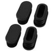 40mmx20mm Plastic Non Slip Oval Chair Table Leg Protectors Cap Tube Insert 4Pcs