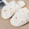 thumbnail image 5 of Mepaouo Women's Slipper Memory Foam Cross Band Fuzzy Slipper Cozy Open Toe Plush Bedroom House Shoes, 5 of 8