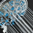 thumbnail image 6 of AquaDance Antimicrobial, Anti-Clog High-Pressure 6-Setting 4' Handheld Hand Shower Head with Microban Nozzle Protection from Growth of Mold, Mildew & Bacteria and 5' Hose - Wave Blue, 6 of 9