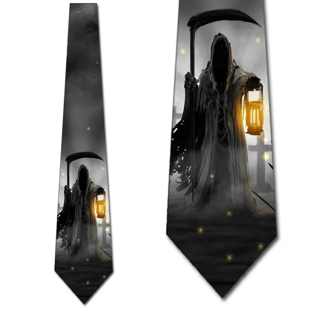 Three Rooker Halloween Ties Grim Reaper Mens Neckties by Three Rooker