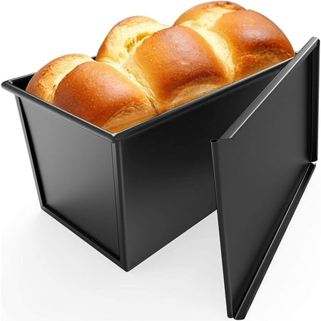

Hometimes Loaf Pan with Lid Commercial Pullman Bread Pan Dough Capacity Non-Stick Bakeware Carbon Steel Bread Toast Mold with Cover for Baking Bread