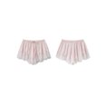 thumbnail image 3 of LMLYSoH Women's Mini Shorts Lace Patchwork Drawstring Elastic Waist Casual Summer Loose Lounge Shorts, 3 of 7