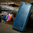 thumbnail image 4 of SaniMore for iPhone 15 Pro (6.1" 2023) Case, PU Leather Auto-magnet Full Protection Flip Kickstand Card & Cash Slots, Retro Shockproof Anti-fall Wallet Business Shell, Blue, 4 of 9