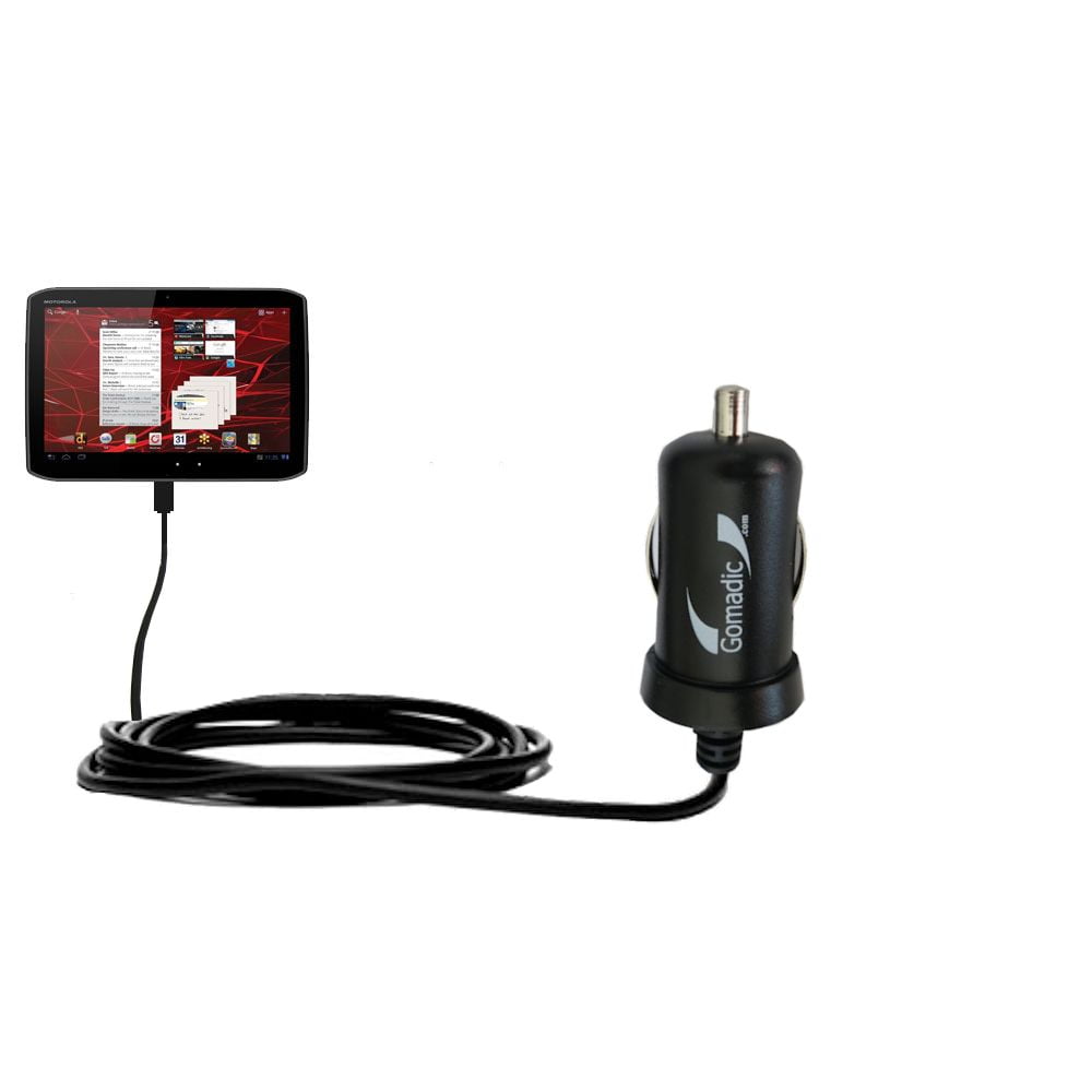 Gomadic Intelligent Compact Car / Auto DC Charger suitable for the Motorola  Xoom 2 - 2A / 10W power at half the size. Uses Gomadic TipExchange Technol  