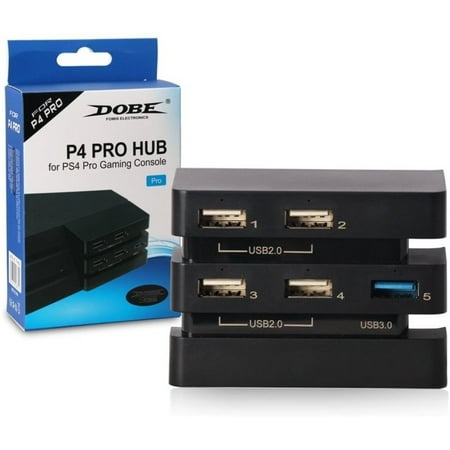 DOBE USB Hub for PS4 Pro Gaming Console 4 Port of USB 2.0 + 1Port of USB 3.0(NO PS4
