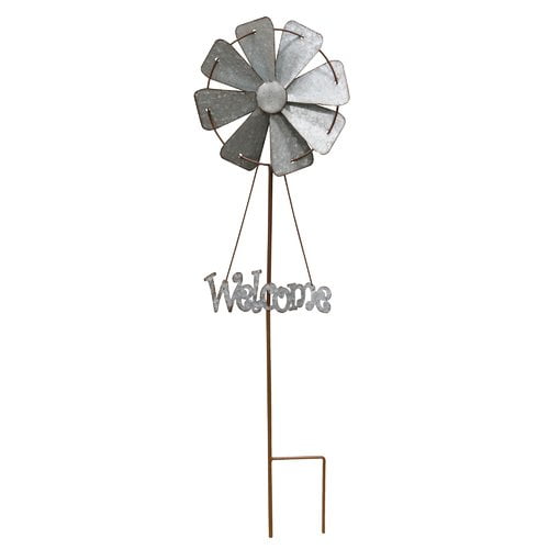 Gracie Oaks Willard Welcome Windmill Yard Garden Stake by