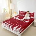 thumbnail image 4 of Feelyou Kawaii Santa Claus Queen Sheet Sets, Christmas Dreamy Festival Flat Sheet, Fairy Tale Queen Fitted Sheet, Luxury Bedroom Decor, 4pcs, 4 of 7