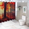 thumbnail image 7 of Fenyluxe Red Leaves Pretty Shower Curtain Set for Bathroom Mother's Day, 100% Polyester Fiber, Sustainable with Hooks 60x72, 7 of 7