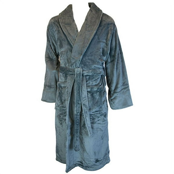 Terrytown Tahoe Microfleece Shawl Collar Robe Grey