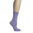 thumbnail image 4 of Hugh Ugoli Women's Bamboo Diabetic Crew Socks, Thin, Loose Fit, Soft, Wide Stretchy, Seamless Toe, 4 Pairs, Aster Purple, Shoe Size: 6-9, 4 of 7