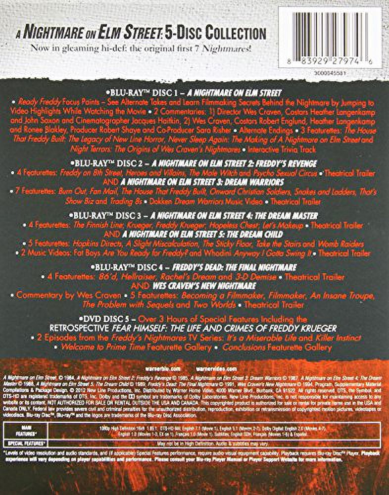 A Nightmare on Elm Street: 7 Film Collection (Blu-Ray), starring Robert Englund [2021]