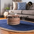 thumbnail image 6 of Jaipur Art And Craft Dark Blue with Beige Border Handmade Oval Braided Reversible Jute Area Rug Rug Size - (2x3 Sq Feet), (24x36 Inches), (60x90 CM), 6 of 9