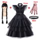 thumbnail image 2 of Disfraz negro de Halloween para niña, Vestido de Cosplay para eventos de carnaval, Vestido gótico de moda, ropa de fiesta de noche para niños, 3-12T, 2 of 5
