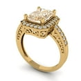 thumbnail image 2 of Clara Pucci 14K Yellow Gold 2.78ct Morganite Halo Ring for Women, 2 of 8