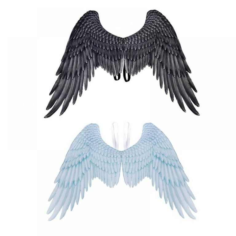 Adult Angel Wing in White/Black with Elastic Straps, 41 by Adult Angel Wing in White/Black with Elastic Straps, 41 by