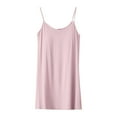 thumbnail image 2 of Blmnix Nightgowns for Women Chemises Cotton Nightgowns Sexy Nightgown Sleepshirts V-Neck Short Sleeveless Pink Ladies Nightgowns,L, 2 of 8