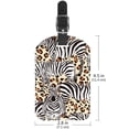 thumbnail image 6 of Square 2Pack PU Leather zebra Cruise Luggage Tag with Privacy Cover and Name ID Tag for Travel Handbags Backpacks Luggage Tags, 6 of 6