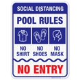 thumbnail image 1 of Social Distancing Pool Rules Sign,, 1 of 1
