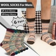 thumbnail image 5 of KOITHOT 6 Pairs Wool Socks for Men, Thick Soft Knit Vintage Boot Crew Socks, 5 of 6