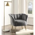 thumbnail image 2 of ACME Fauteuil d'Appoint en Velours Capitonné Gris et Or, 2 of 7