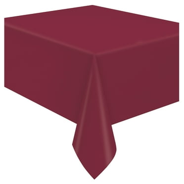 Rectangular 54" x 108" Burgundy Plastic Table Covers, 3 Count, by Way To Celebrate