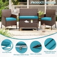 thumbnail image 4 of Pakunoda 3Pcs Patio Cushion Covers 4-Seater Outdoor Cushion Slipcovers Replacement with Zipper for Garden Couch Wicker Rattan Sofa Furniture, Cover Only, Lake Blue, 4 of 6