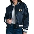 thumbnail image 2 of Women's Starter  Navy Nashville Predators Printed Round Team Logo Satin Varsity Full-Snap Jacket, 2 of 3