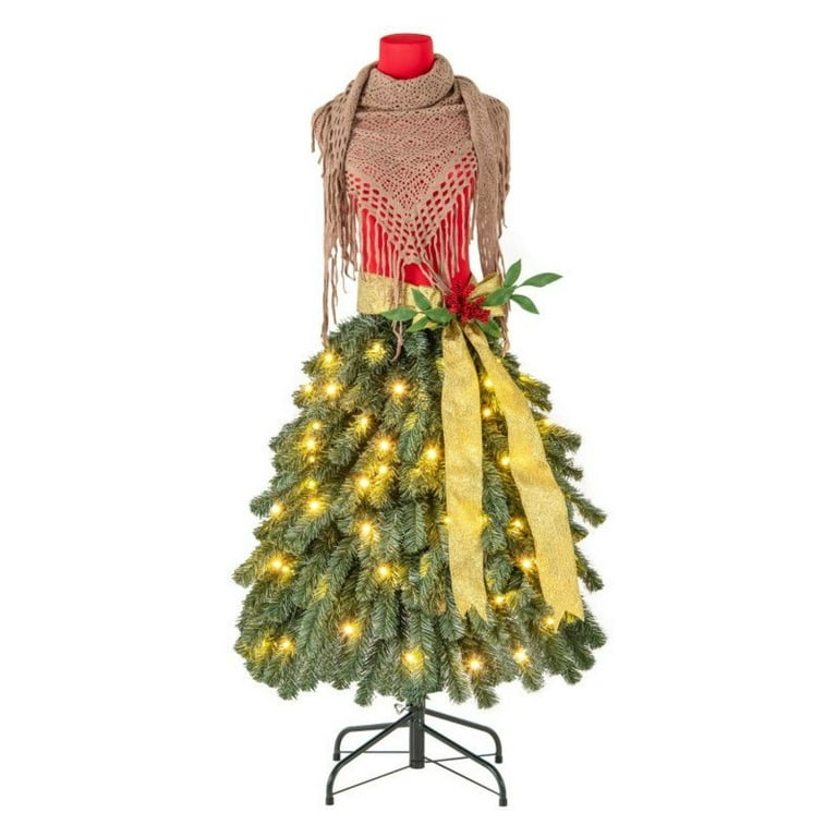 walmart dress form christmas tree 5 ft Pre-lit Mannequin Artificial Christmas Tree Hinged Dress Form Xmas Tree with 465 Branch Tips