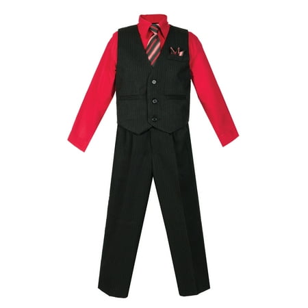 

Avery Hill Boys 4 Piece Pinstripe Vest Set (Toddler Little Boys Big Boys)