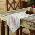 thumbnail image 3 of Table Runner Dresser Scarves Merry Christmas Red Green Stripe Cotton Linen Burlap Table Cover Winter Gold Snowflake Texture Table Runners for Family Kitchen Dining Holiday Party Banquet Decor, 3 of 5
