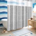 thumbnail image 6 of No Hook Shower Curtain, Light Gray Striped Shower Curtains for Bathroom with See Through Top Window, Modern Minimalist Stripe Lines Grey Waterproof & Washable Bath Curtain 66"x72", 6 of 9