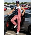 thumbnail image 6 of 250th Anniversary American Flag Overalls Adjustable Straps Mens Red White Blue Bib Coveralls 4th of July Romper(American Flag,L), 6 of 11