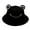 Black Adult, variant on Adult Kids Bucket Hat Cute Frog Anti Sun Wide Brim Foldable Fisherman Cap for Outdoor