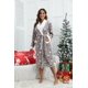 thumbnail image 1 of Bata de baño de franela con estampado de Papá Noel para mujer, camisón, ropa de estar por casa, 1 of 4