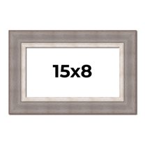 15x8 Frame Grey Real Wood Picture Frame Width 2.75 Inches | Interior Frame Depth 0.5 Inches | Linus