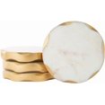 thumbnail image 1 of James Scott Marble Coasters - Set of 4 Round Natural Coasters with Gold Edges - Beautiful Gift, 1 of 4