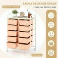 thumbnail image 5 of Barara King Storage Cart, Organization Storage Cart,10-Drawer Rolling Storage Cart-Peach, 5 of 10