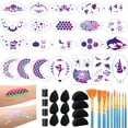thumbnail image 1 of Kit de plantillas para pintura facial Depvision con pinceles y esponjas, 46 unidades, 1 of 8