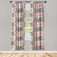 thumbnail image 3 of Ambesonne Floral Inspiration Curtains, Spring Up Lines, Pair of 28"x84", Soft Pink Charcoal Grey, 3 of 5