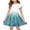 Blue, variant on Abcomgle Girl's Summer Casual Dress Casual A-Line Flutter Sleeve Tshirt Dresses Floral Print Beach Crew Neck Swing Skirt for 4-14t Kids,Light Blue